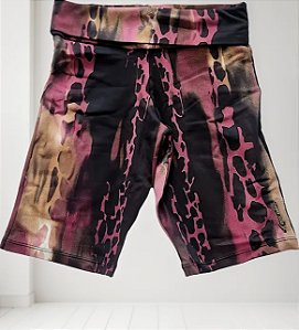 Bermuda Cós Alto Roxa Estampada