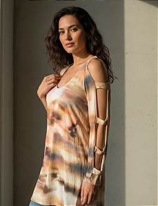 Blusa Manga Vazada Paisagem