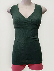 Blusa Canelada Verde Musgo