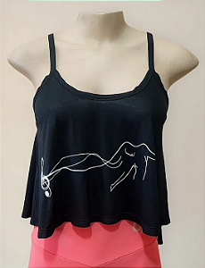 Blusa Cropped Silk Preto