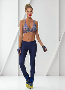 Legging Texturizada Brilho Azul