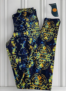 Calça Legging Azul Estampada
