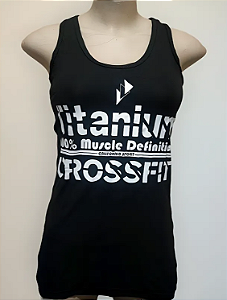 Blusa Regata Titanium Preta Branco