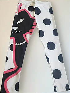 Legging Infantil Digital Gato Poá Grátis uma Tiara
