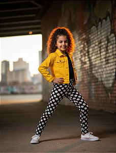 Legging Infantil Babadinho Poá Grátis uma Tiara