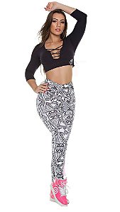 Legging Stronger Preto Branca