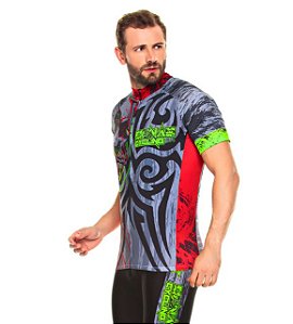 Camisa Masculina Manga Curta Skull Tribal