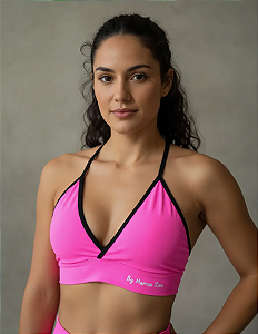 TOP TIRAS PINK COM PRETO