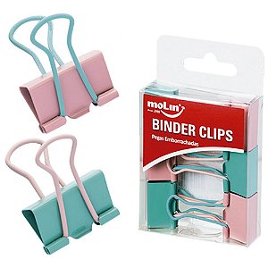 Prendedor Binder Clips Soft Touch C/6 25mm Molin
