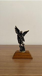 São Miguel Estátua 9 cm Metal e Madeira
