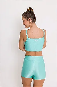 Top Zíper Verde Água