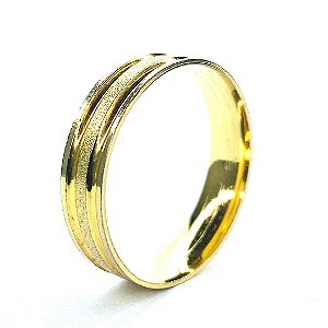 Par de Alianças 5 mm Argélia  - Ouro 18k