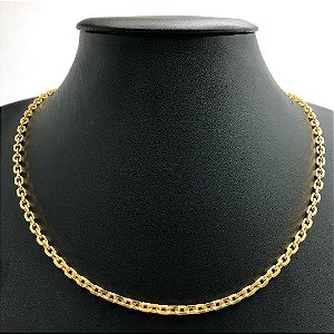 Corrente Elo Cadeado 4mmx 70cm - Banhada a Ouro 18k