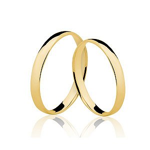 Par de Aliança 3mm Geórgia - Ouro 18k