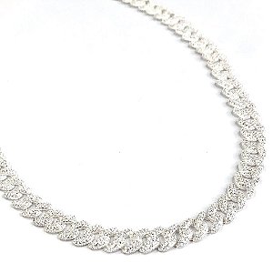 Corrente Masculina Cravejada com Micro Zircônias - Prata 925