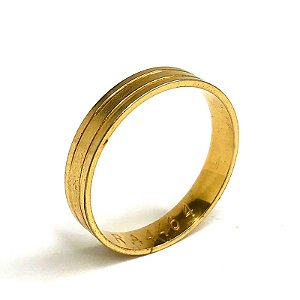 Par de Aliança 4mm - Mali Ouro 18k
