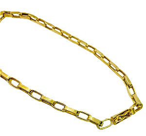 Corrente Elo Retangular 3,5 mm - Ouro 18k