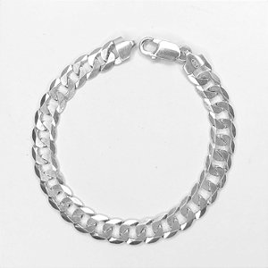 Pulseira Masculina Elo 1x1 - 8mm - Prata 925