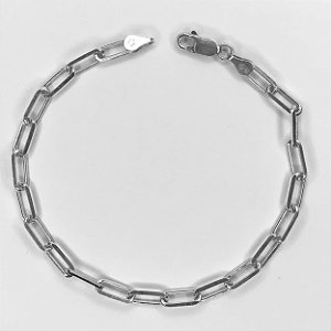 Pulseira Masculina - Elo cadeado 4mm - Prata 925
