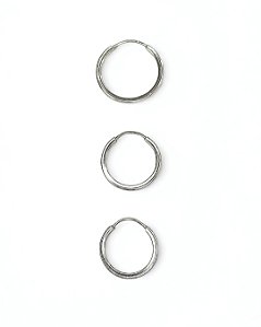 Conjunto Brincos Argola Prata 925