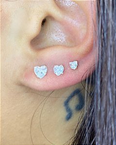 Conjunto de Brincos Prata 925 Brilhantes