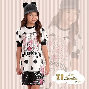 Vestido Inverno 2022 Dots Black 082 Petit Cherie