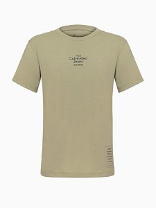 Camiseta Boy Selo Sustainable Militar Calvin Klein - 700684