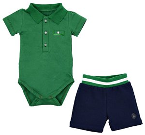 Conjunto Body C/ Shorts Verde Grow Up - 420013