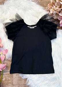 Blusa Menina Preto Yoyo Love - 24007