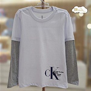 Camiseta Ml Boy Statement Branco Calvin Klein - 8810900