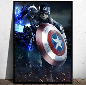 Quadro Decorativo Capitão América Correndo