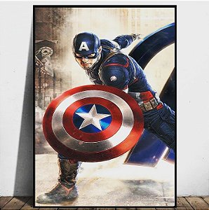 Quadro Decorativo Capitão América com Escudo