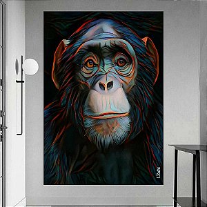 Quadro Decorativo Macaco Aquarela
