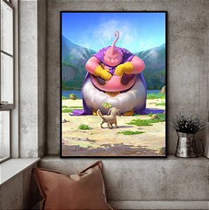 Quadro Grande Decorativo 60x40 Desenho Majin Boo Dragon Ball Arte