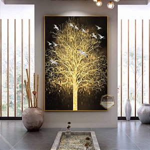 Quadro Decorativo Sala de Estar Pintura Árvore