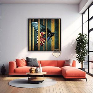Quadro Decorativo Sala de Estar Pintura Borboleta