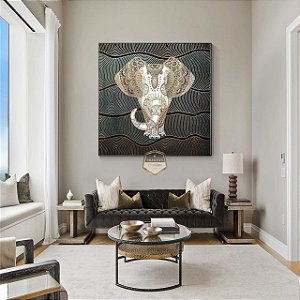 Quadro Decorativo Sala de Estar Pintura Elefante