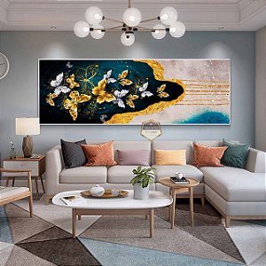 Quadro Decorativo Sala de Estar Pintura Borboletas