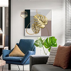 Quadro Decorativo Sala de Estar Pintura Folha