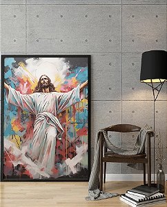 Quadro Decorativo Sala de Estar Pintura Jesus