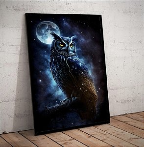 Quadro Decorativo Sala de Estar Pintura Coruja