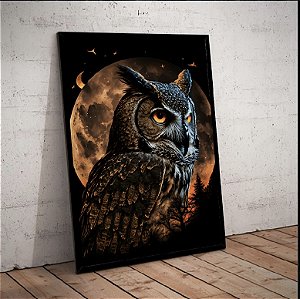 Quadro Decorativo Sala de Estar Pintura Coruja