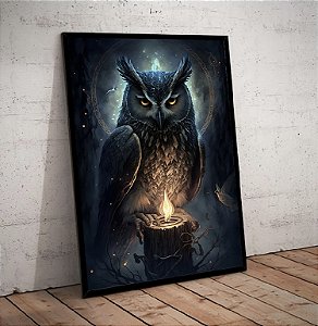 Quadro Decorativo Sala de Estar Pintura Coruja