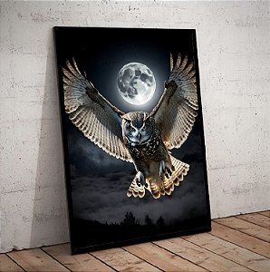 Quadro Decorativo Sala de Estar Pintura Coruja