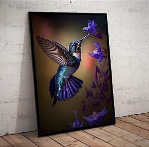 Quadro Decorativo Sala de Estar Pintura Beija-flor