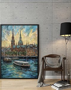 Quadro Decorativo Sala de Estar Pintura Paisagem
