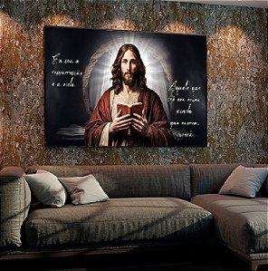 Quadro Decorativo Sala de Estar Pintura Jesus