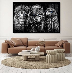 Quadro Decorativo Sala de Estar Pintura Leão