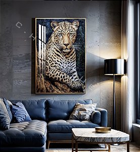 Quadro Decorativo Sala de Estar Pintura Onça