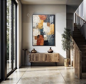 Quadro Decorativo Sala de Estar Pintura Abstrato